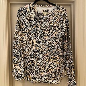Lilly Pulitzer M Luxletic Zebra Print Long Sleeve Top